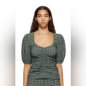 GANNI Green Recycled Polyester Blouse